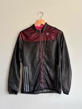 Adidas Women’s Black & Pink Lightweight Zip-Up Jacket